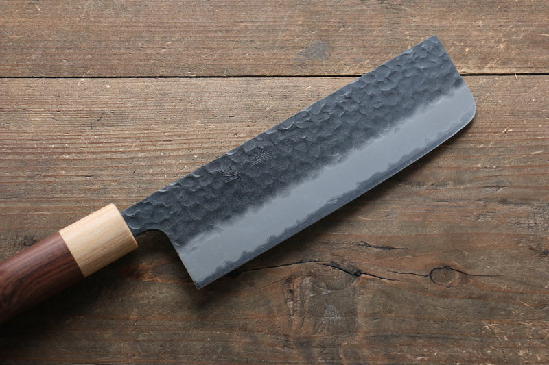 Seisuke Kokubyaku Super Bleu Martelé Nakiri  165mm Morado Manipuler - japanny-FR