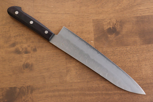 Seisuke Budou Acier argenté NO.3 Nashiji Gyuto  210mm Bois de Pakka Purple Manipuler - japanny-FR