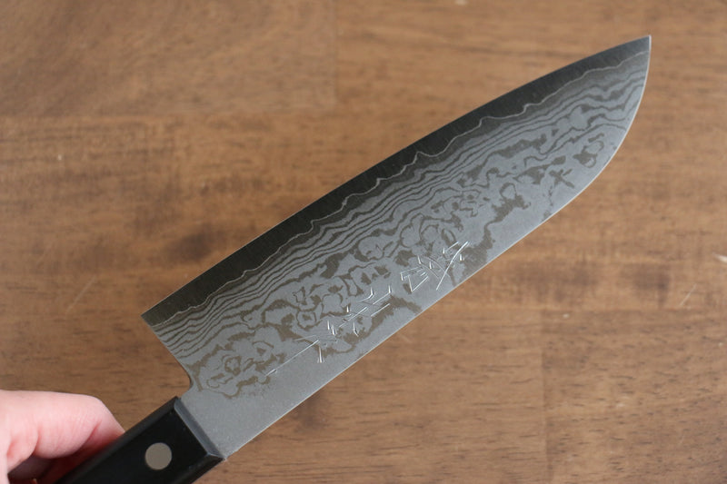 Nao Yamamoto VG10 Damas Santoku  170mm Bois de pakka noir Manipuler - japanny-FR