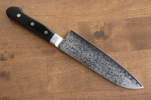 Seisuke VG10 8 Couche de Damas Migaki Terminé Santoku  165mm Bois de pakka noir Manipuler - japanny-FR