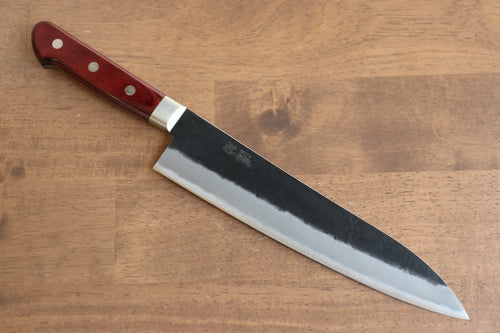 Seisuke Kuronashi Super Bleu Nashiji Kurouchi Gyuto  210mm Bois de pakka rouge Manipuler - japanny-FR