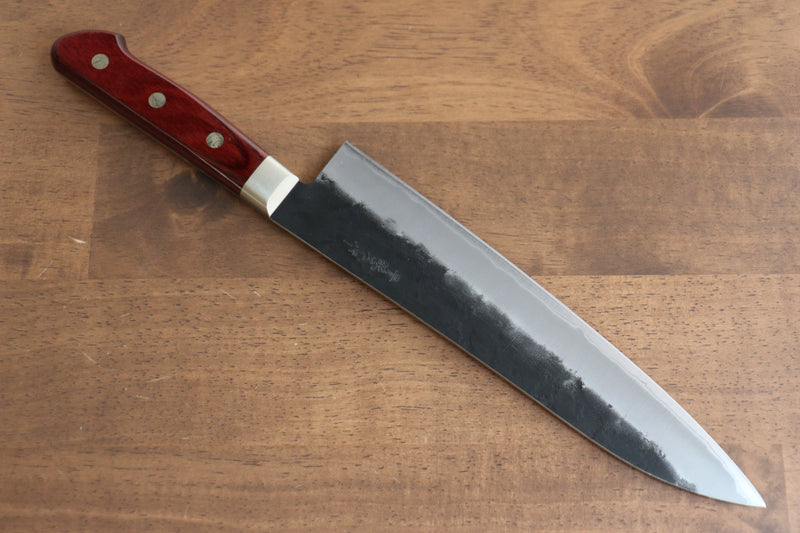 Seisuke Kuronashi Super Bleu Nashiji Kurouchi Gyuto  210mm Bois de pakka rouge Manipuler - japanny-FR