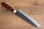 Seisuke Kuronashi Super Bleu Nashiji Kurouchi Santoku  180mm Bois de pakka rouge Manipuler - japanny-FR