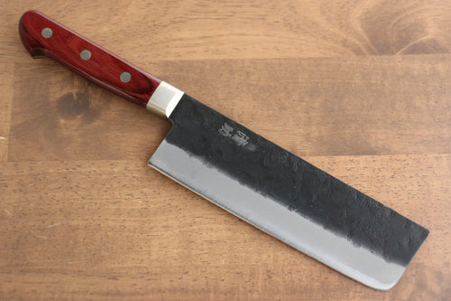 Seisuke Kuronashi Super Bleu Nashiji Kurouchi Nakiri  165mm Bois de pakka rouge Manipuler - japanny-FR