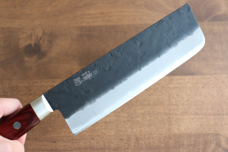 Seisuke Kuronashi Super Bleu Nashiji Kurouchi Nakiri  165mm Bois de pakka rouge Manipuler - japanny-FR