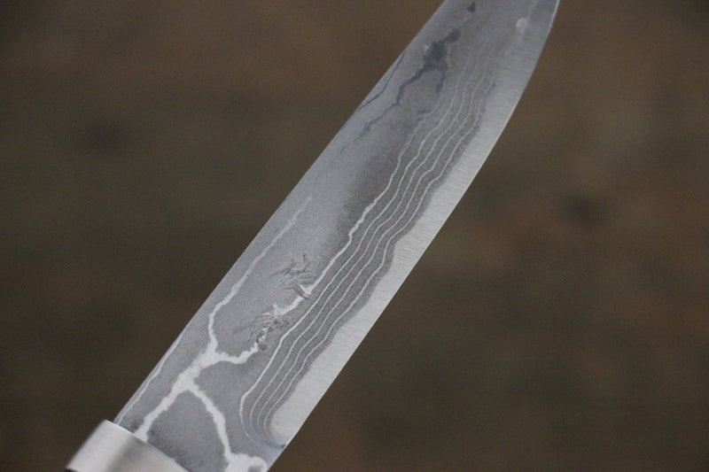 Takeshi Saji Ichimonji Acier Blanc Damas couteau de chasseur  110mm Manipuler - japanny-FR