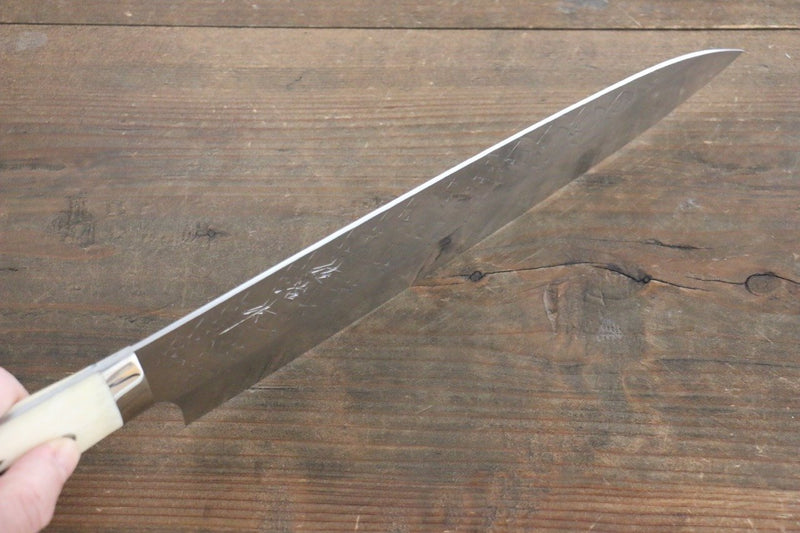 Takeshi Saji SRS13 Martelé Gyuto  240mm Os de vache Manipuler - japanny-FR