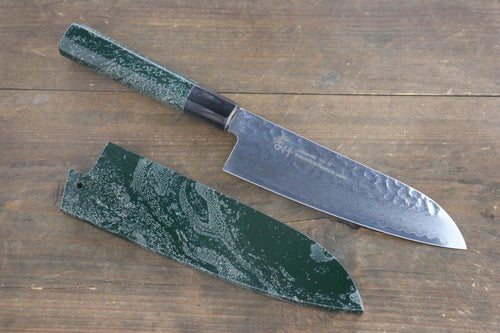 Sakai Takayuki VG10 33-Couches Damas Martelé Santoku  170mm Laqué vert Manipuler - japanny-FR