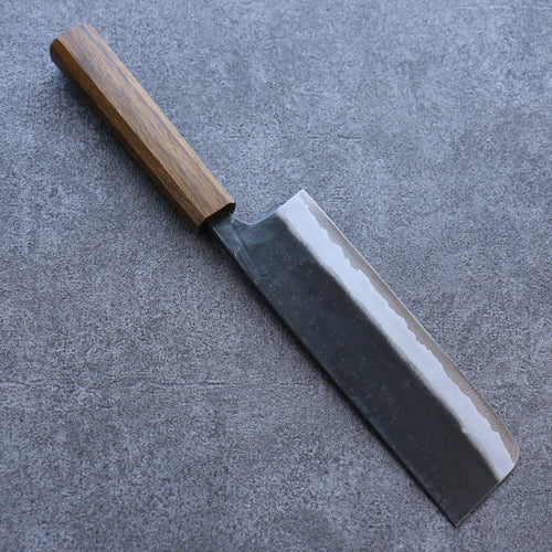 Kyohei  Shindo Acier Bleu Finition noire Nakiri  170mm Chêne vivant laqué Manipuler - japanny-FR