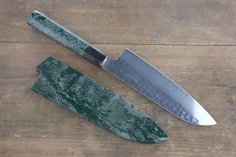 Sakai Takayuki VG10 33-Couches Damas Martelé Santoku  170mm Laqué vert Manipuler - japanny-FR