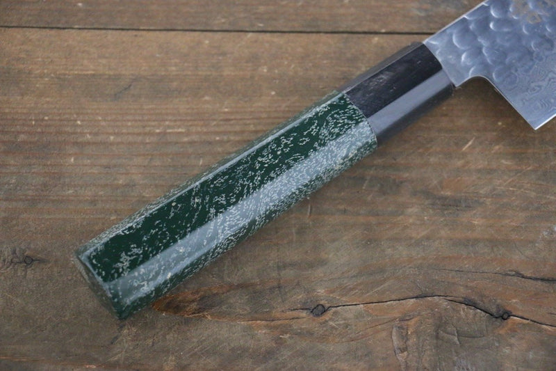 Sakai Takayuki VG10 33-Couches Damas Martelé Santoku  170mm Laqué vert Manipuler - japanny-FR