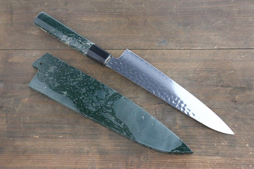 Sakai Takayuki VG10 33-Couches Damas Martelé Gyuto  210mm Laqué vert Manipuler - japanny-FR