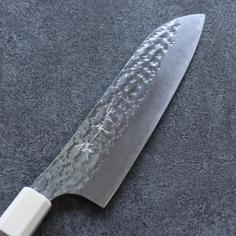 Yu Kurosaki Senko Ei R2/SG2 Martelé Santoku  165mm Noix Manipuler - japanny-FR