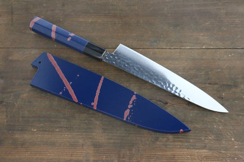 Sakai Takayuki VG10 33-Couches Damas Martelé Gyuto  210mm Laqué bleu Manipuler - japanny-FR