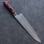 Yoshimi Kato VG10 Damas Migaki Polish Terminé Gyuto  210mm Bois de pakka rouge Manipuler - japanny-FR