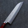 Seisuke Super Bleu Migaki Terminé Petit Santoku  140mm Bois de pakka rouge et noir Manipuler - japanny-FR