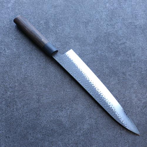 Shizu Gen VG10 Martelé Finition noire Gyuto  240mm Bois de Pakka marron Manipuler - japanny-FR