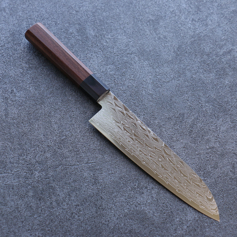 Seisuke AUS10 Miroir Croisé Santoku  180mm Bois de Pakka marron Manipuler - japanny-FR