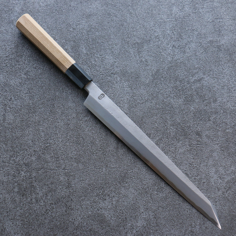 Kikuzuki Acier Blanc No.2 Nashiji Kiritsuke Yanagiba  270mm Magnolia Manipuler - japanny-FR