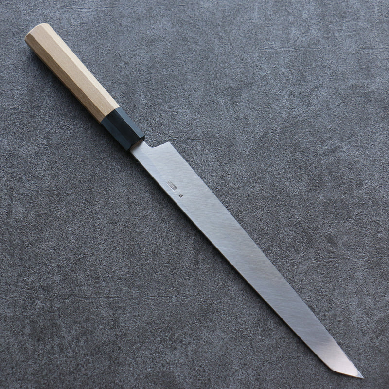 Kikuzuki Acier Blanc No.2 Nashiji Kiritsuke Yanagiba  270mm Magnolia Manipuler - japanny-FR