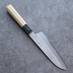 Kikuzuki Acier Blanc No.2 Nashiji Santoku  180mm Magnolia Manipuler - japanny-FR