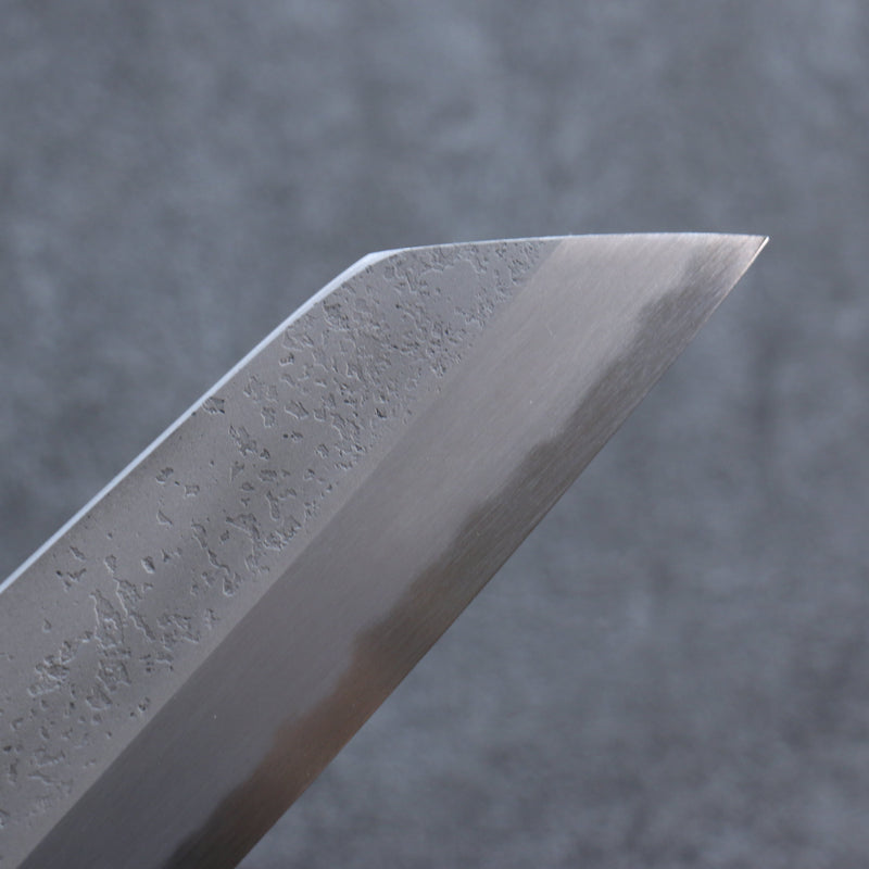 Kikuzuki Acier Blanc No.2 Nashiji Kiritsuke Santoku  180mm Magnolia Manipuler - japanny-FR