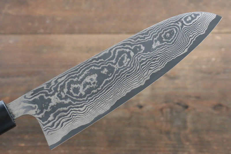 Takeshi Saji VG10 Damas noir Santoku  175mm peinture de noix de cajou(Noir) Manipuler - japanny-FR