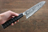 Takeshi Saji VG10 Damas noir Santoku  175mm peinture de noix de cajou(Noir) Manipuler - japanny-FR