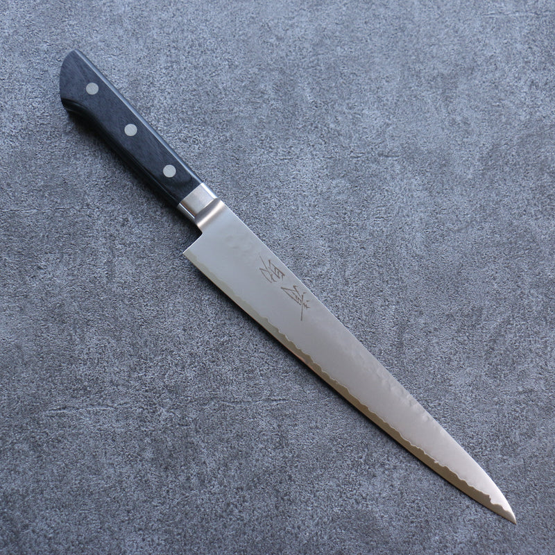 Seisuke VG5 Martelé Kasumitogi Sujihiki  240mm Bois de pakka noir Manipuler - japanny-FR