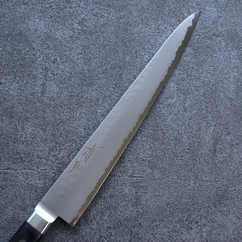 Seisuke VG5 Martelé Kasumitogi Sujihiki  240mm Bois de pakka noir Manipuler - japanny-FR