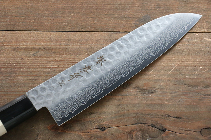 Sakai Takayuki AUS10 45 Couche de Damas Santoku  180mm Magnolia Manipuler - japanny-FR