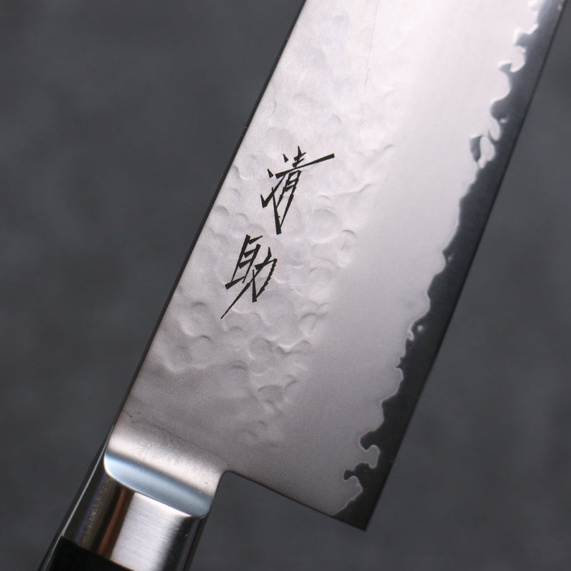 Seisuke VG5 Martelé Kasumitogi Kiritsuke Santoku  190mm Bois de pakka noir Manipuler - japanny-FR