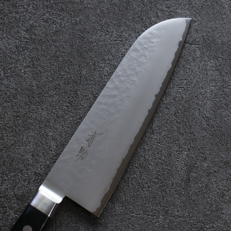 Seisuke VG5 Martelé Kasumitogi Santoku  175mm Bois de pakka noir Manipuler - japanny-FR