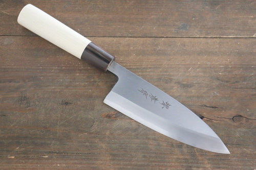 Sakai Takayuki Kasumitogi White Steel Fujitotsuru engraving Deba  165mm - japanny-FR