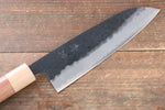 Seisuke Kokubyaku Super Bleu Martelé Santoku  165mm Morado Manipuler - japanny-FR