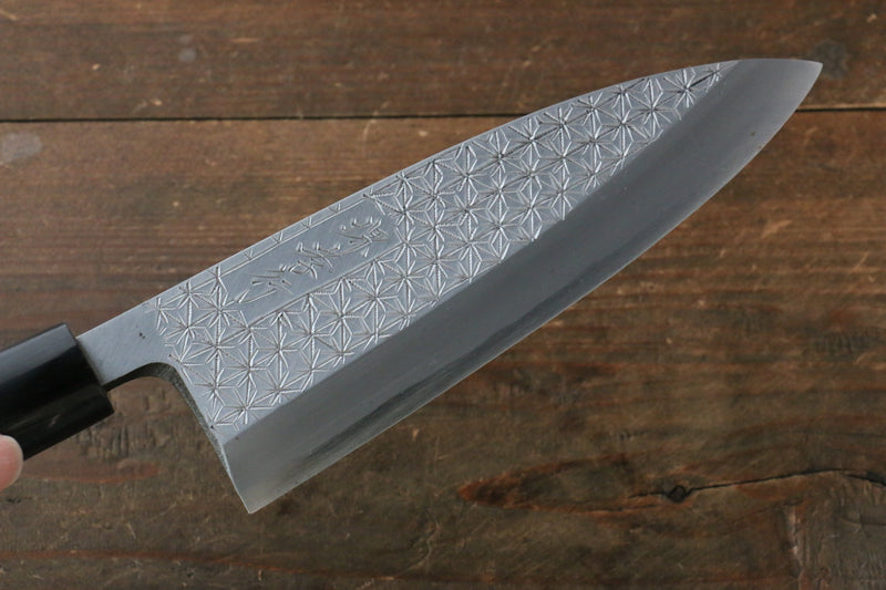 Sakai Takayuki Kasumitogi White Steel Asanoha engraving Deba のコピー - japanny-FR