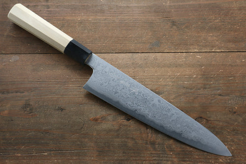 Sakai Kikumori Acier Bleu No.1 Damas Gyuto  240mm Magnolia Manipuler - japanny-FR