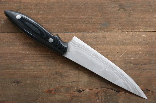 Kazuo Nomura Acier Blanc No.2 Damas Gyuto  150mm Micarta Manipuler - japanny-FR