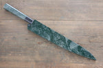 Sakai Takayuki AUS10 45 Couche de Damas Martelé Sujihiki  240mm Laqué vert Manipuler Avec gaine - japanny-FR