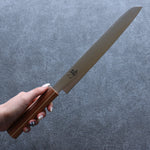 Shigeki Tanaka Majiro Acier argenté NO.3 couteau à pain  240mm Érable, Cerise, Noix Manipuler - japanny-FR