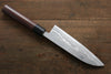 Kanetsune Acier Bleu No.2 Damas Santoku  165mm Shitan Manipuler - japanny-FR