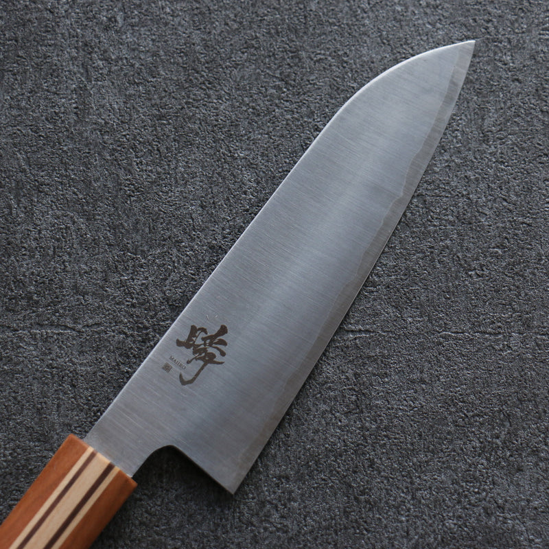 Shigeki Tanaka Majiro Acier argenté NO.3 Santoku  165mm Érable, Cerise, Noix Manipuler - japanny-FR