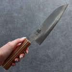 Shigeki Tanaka Majiro Acier argenté NO.3 Santoku  165mm Érable, Cerise, Noix Manipuler - japanny-FR