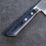 Kunihira VG1 Migaki Terminé Santoku  170mm bleu marine de pakka noir Manipuler - japanny-FR