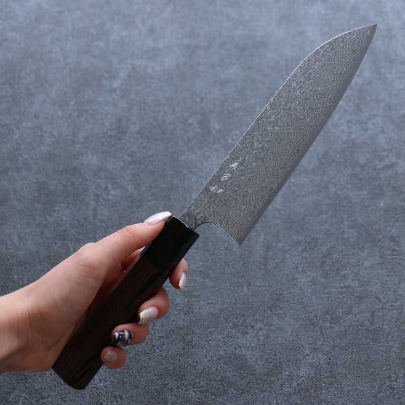 Yoshimi Kato VG10 Damas Santoku  170mm Wenge Manipuler - japanny-FR