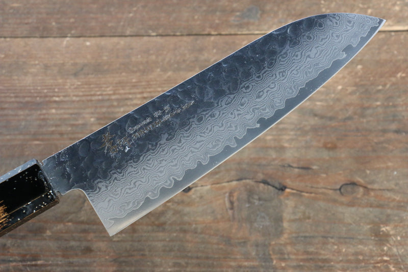 Sakai Takayuki VG10 33 Couche de Damas Santoku  170mm Chêne vivant laqué(Kurokami) Manipuler - japanny-FR