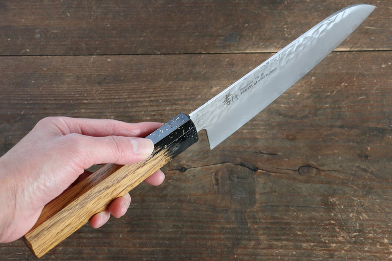 Sakai Takayuki VG10 33 Couche de Damas Santoku  170mm Chêne vivant laqué(Kurokami) Manipuler - japanny-FR