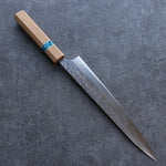 Yu Kurosaki Fujin SPG2 Martelé Sujihiki  240mm Olivier(férule:turquoise avec anneau) Manipuler - japanny-FR