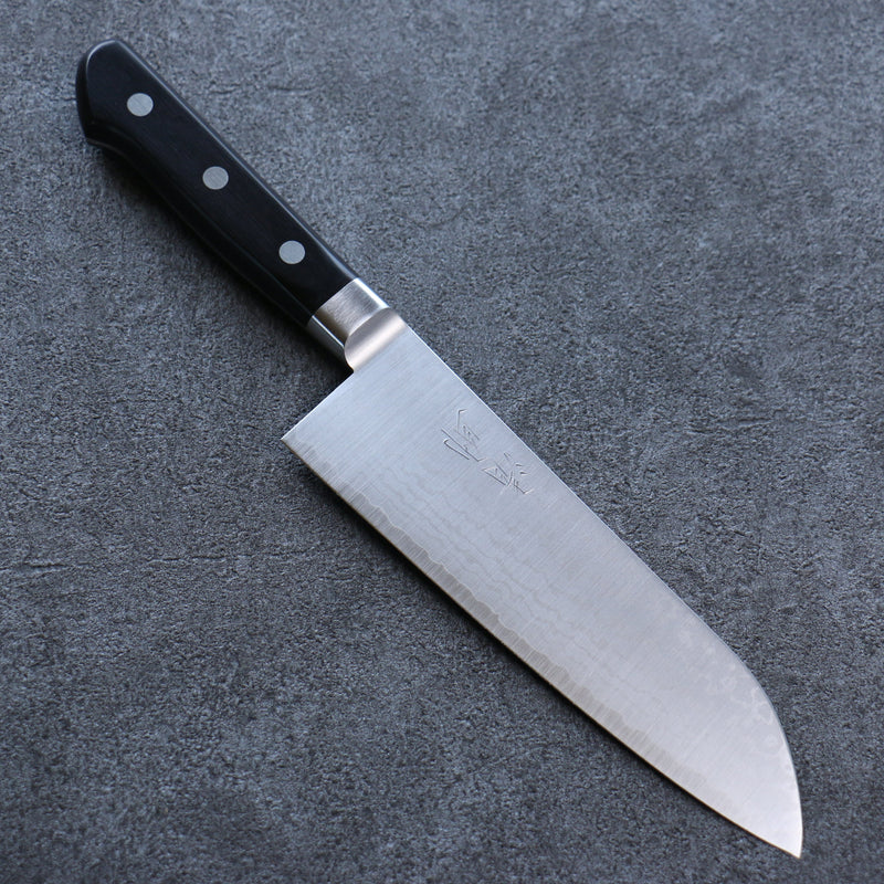 Seisuke VG10 Damas Santoku  165mm Bois de pakka noir Manipuler - japanny-FR