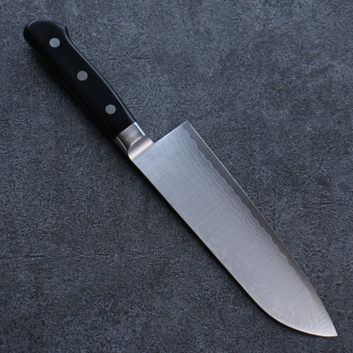 Seisuke VG10 Damas Santoku  165mm Bois de pakka noir Manipuler - japanny-FR